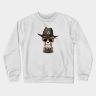 Cute Baby Fox Cub Sheriff Crewneck Sweatshirt
